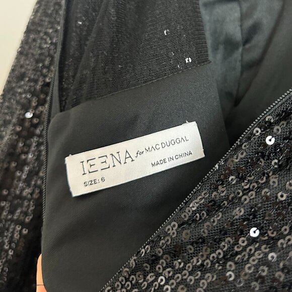 MAC DUGGAL Sequined Layered Tulle A-Line Cocktail Dress in Black Size US 6 - Picture 5 of 10